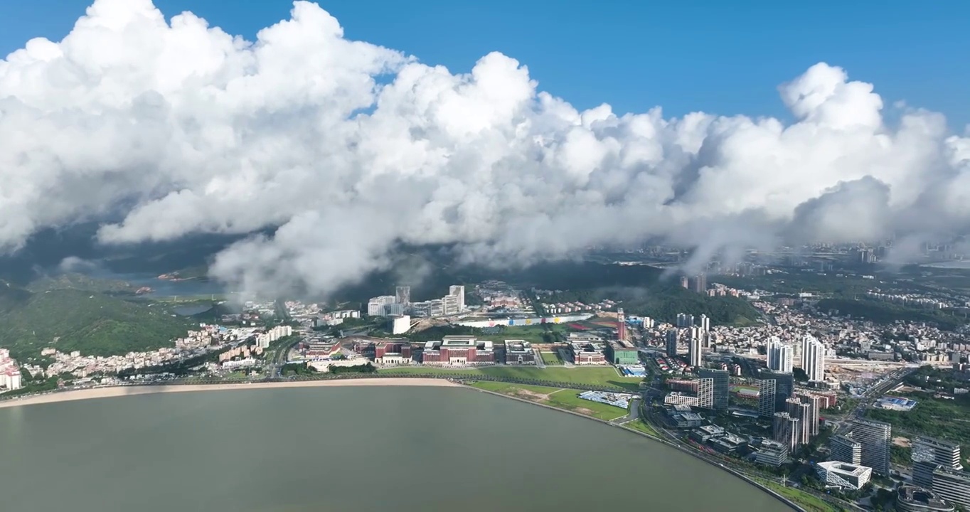 航拍珠海城市风光建筑视频素材