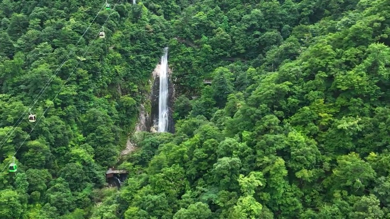 安徽六安天堂寨风景区风光，九影瀑视频素材