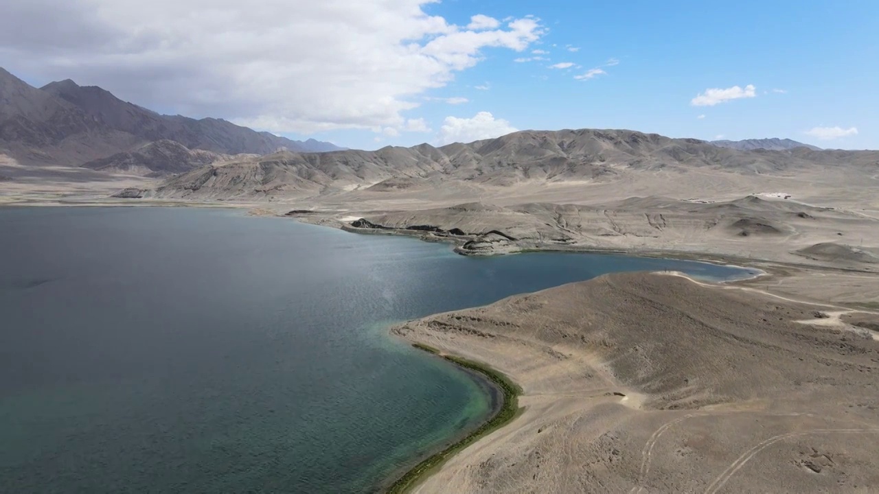 西藏阿里地区日土县班公湖航拍视频素材