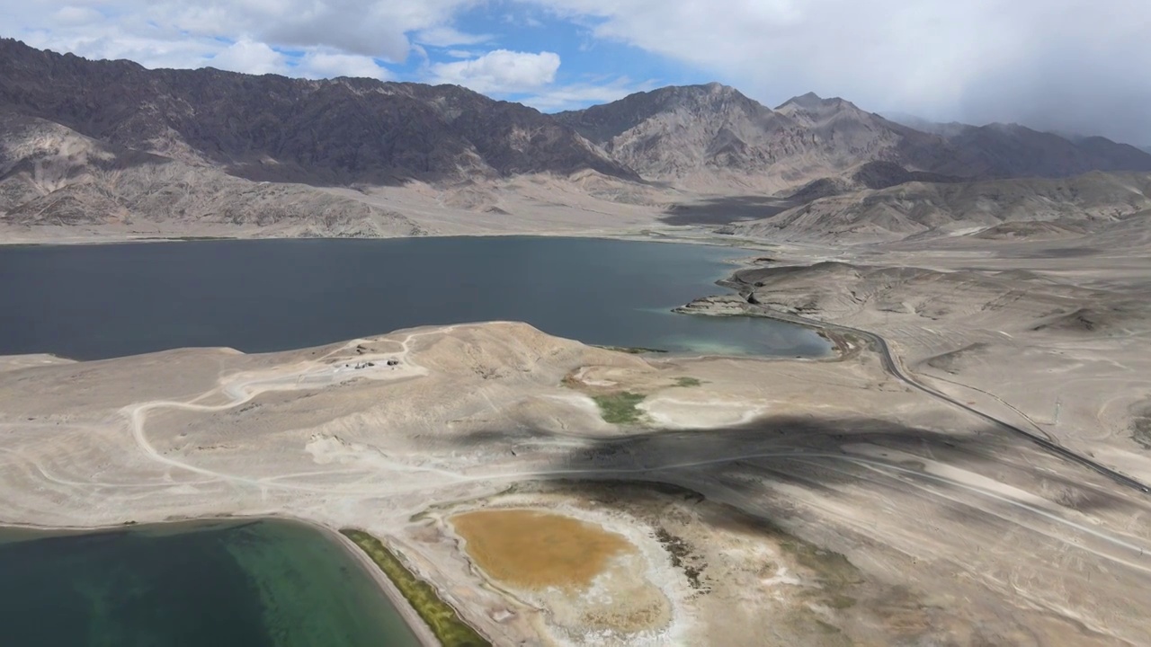 西藏阿里地区日土县班公湖航拍视频素材