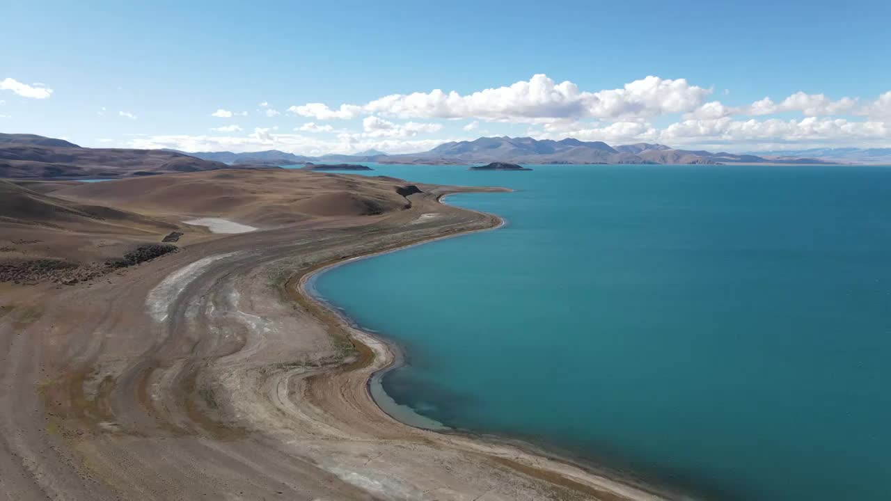 西藏阿里地区普兰县玛旁雍措航拍视频素材