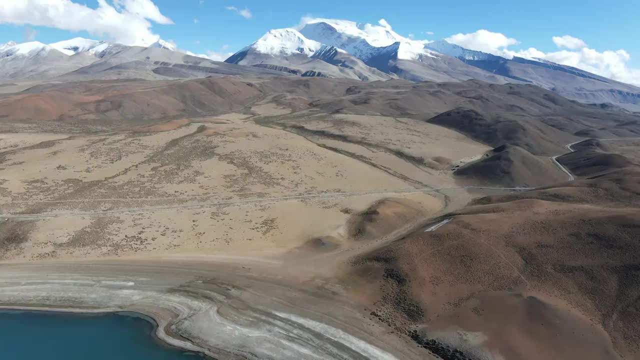 西藏阿里地区普兰县玛旁雍措航拍视频素材