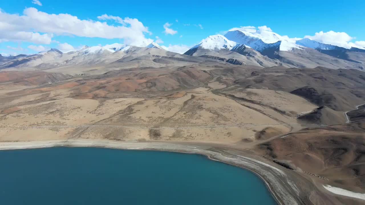 西藏阿里地区普兰县玛旁雍措航拍视频素材