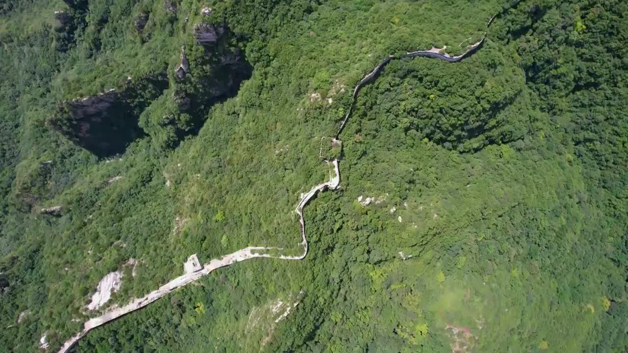 夏天航拍北京箭扣长城视频素材