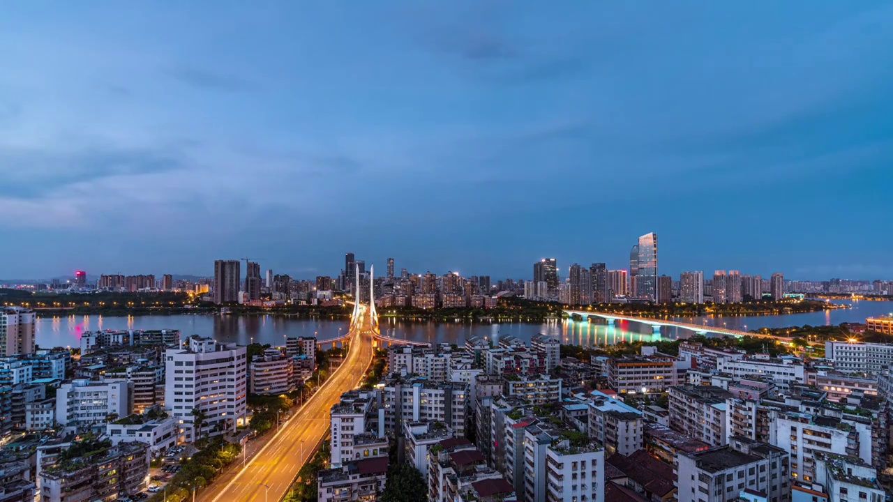 惠州市惠城区合生大桥日转夜延时视频素材