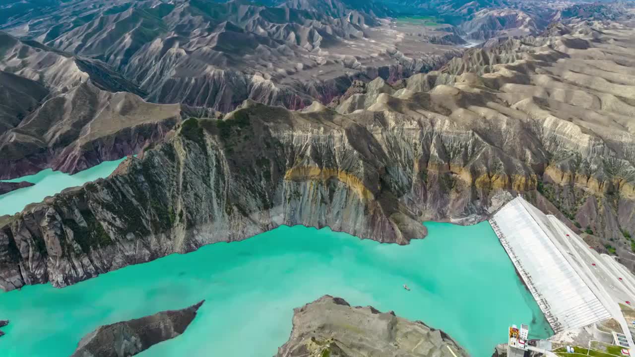 航拍肯斯瓦特水库白昼延迟视频素材