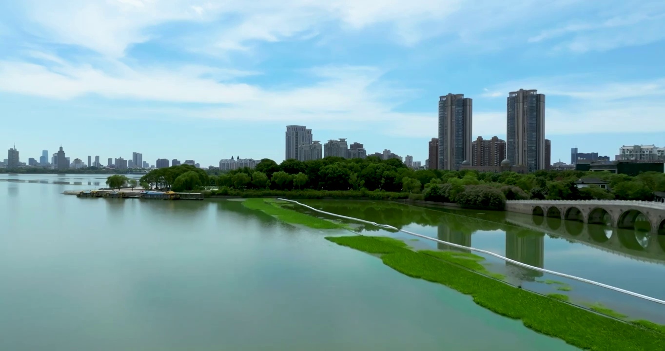 江苏省宜兴市团氿风景区航拍画面视频素材