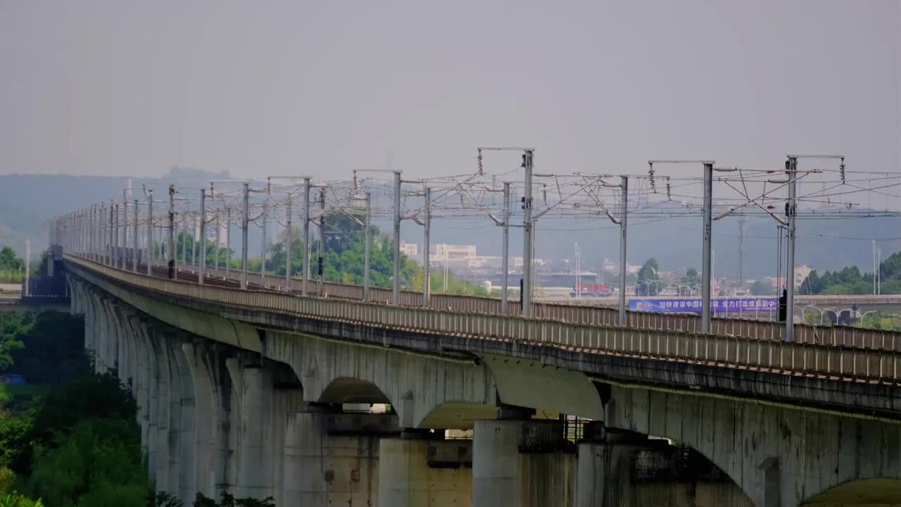 四川绵阳户外火车，交通，运输，视频素材