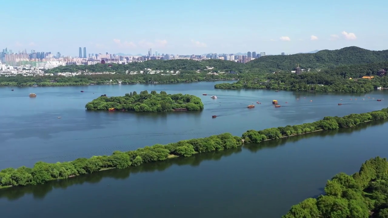 杭州西湖立秋风光视频素材