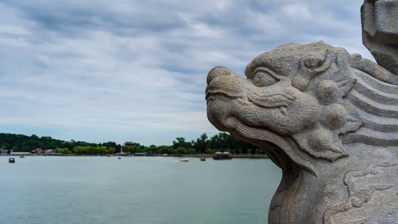 夏天北京颐和园昆明湖延时视频素材