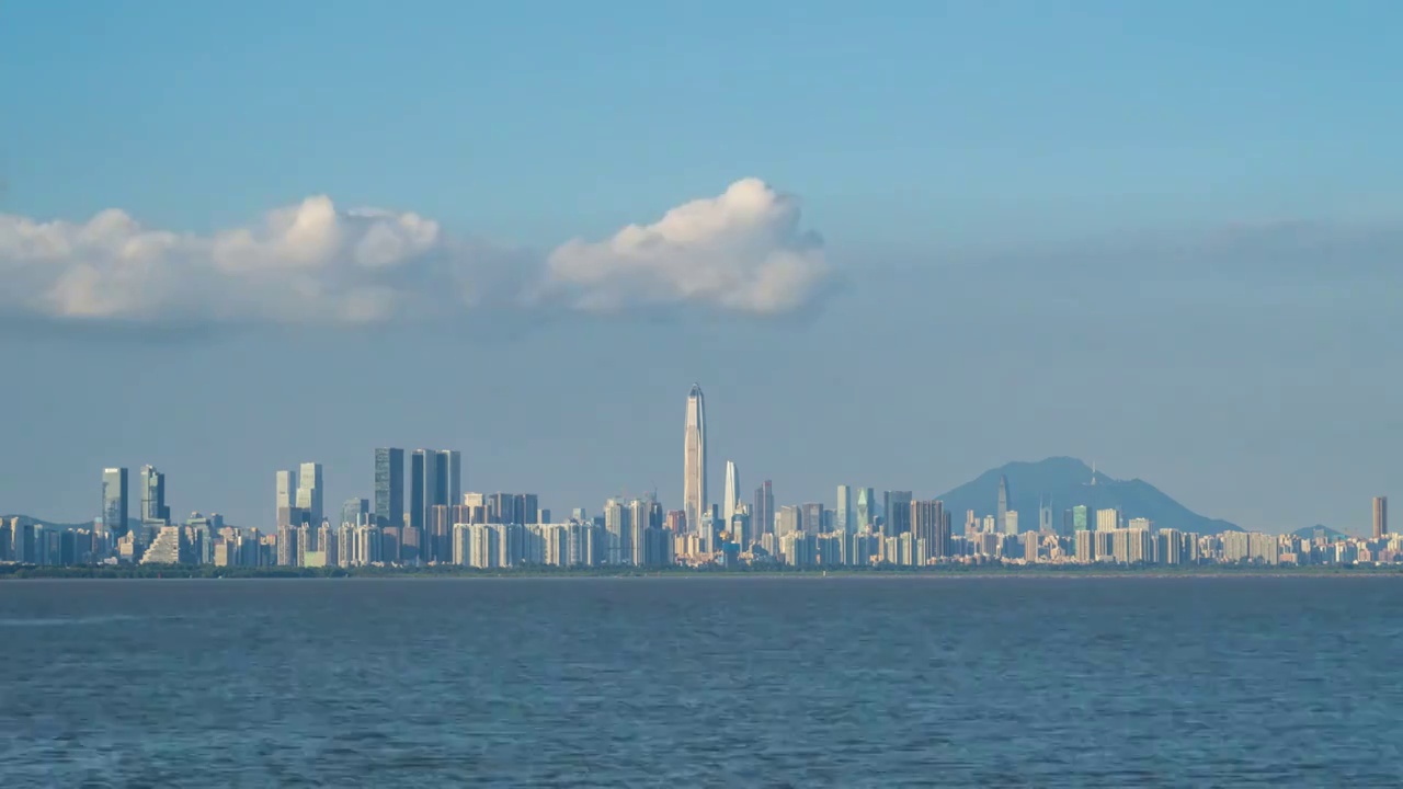 中国深圳市深圳城市风光深圳湾白天风景视频下载