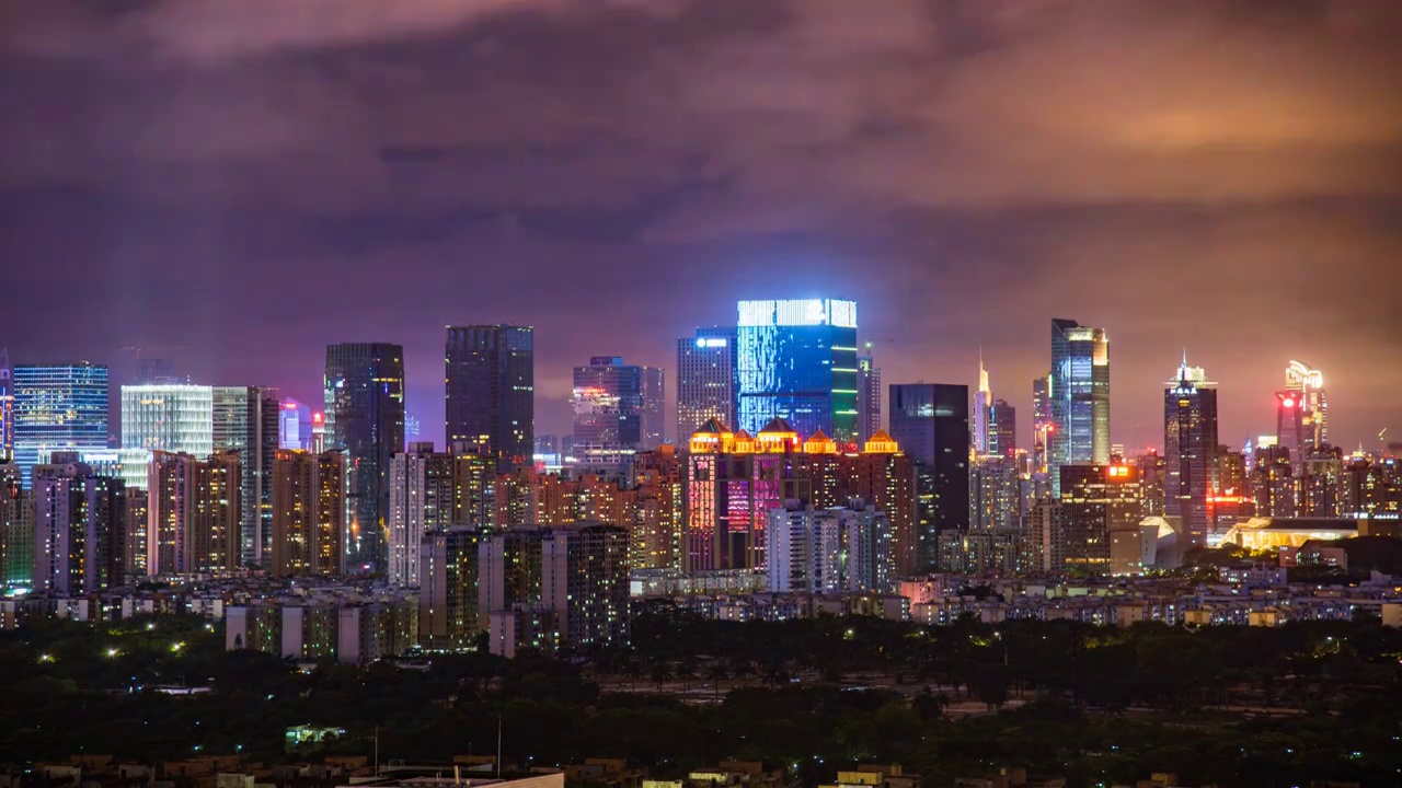 城市建筑夜景延时视频素材