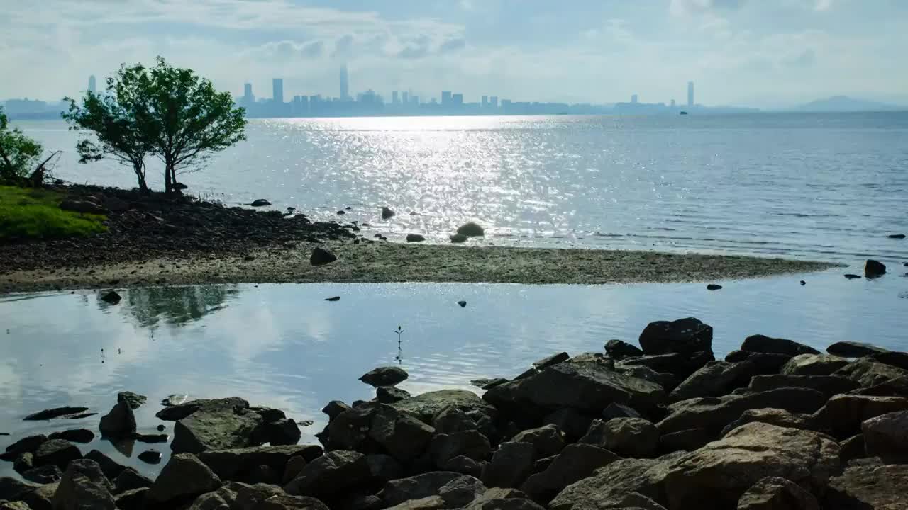 深圳湾涨潮延时视频素材