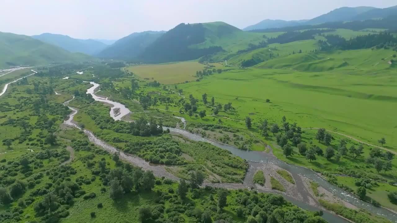 那拉提草原风光视频素材