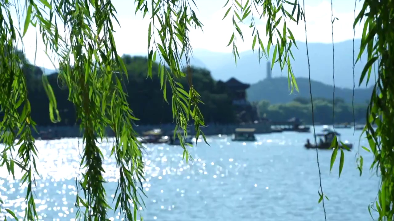 夏天傍晚北京颐和园夕阳视频素材