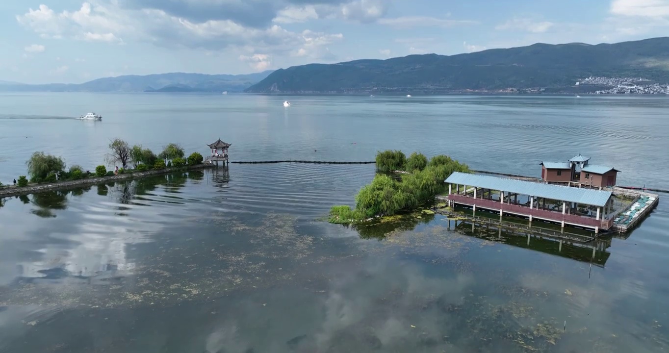 大理洱海生态湿地公园航拍视频素材