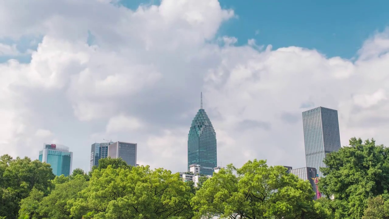 武汉夏日城市天际线航拍风光视频素材