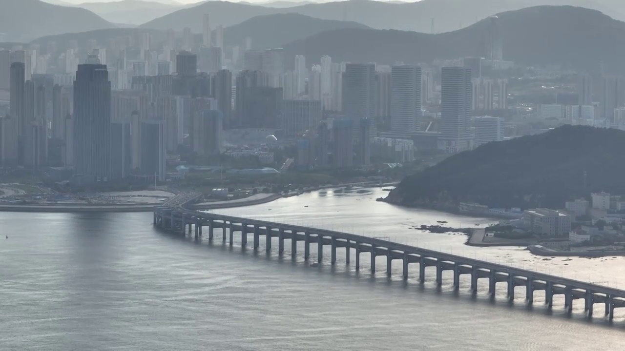 大连星海湾大桥航拍视频素材