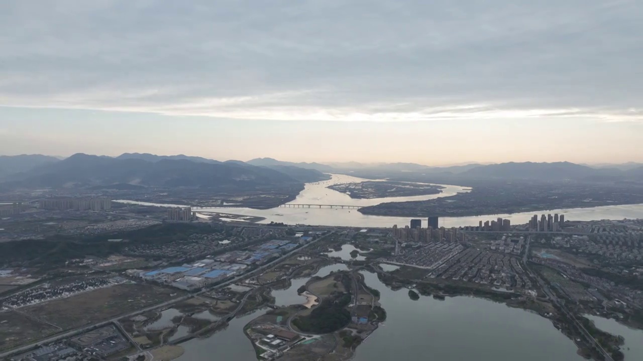 杭州湘湖三江口三江汇视频素材