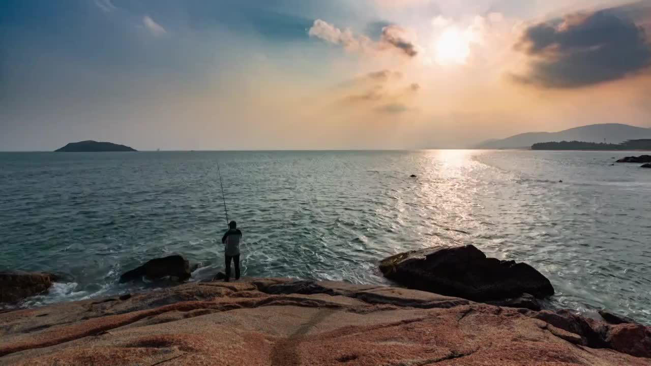 海南萬寧石梅灣海釣视频素材