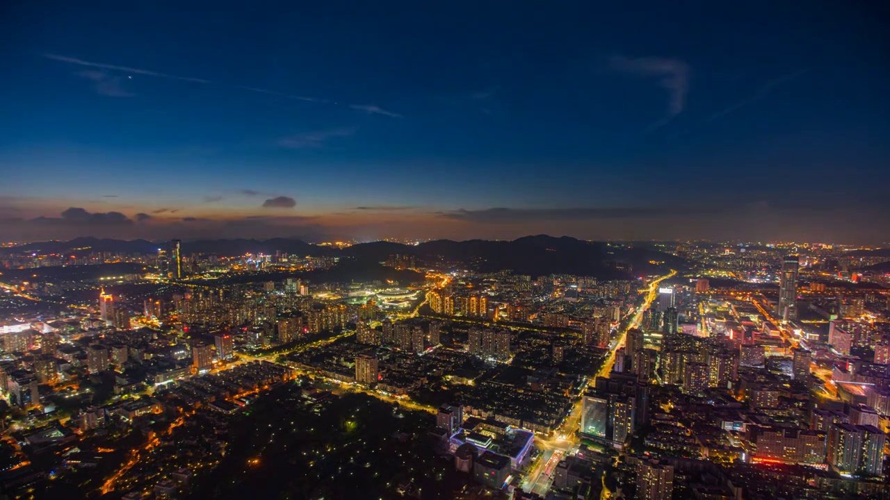 深圳大全景日转夜延时视频素材