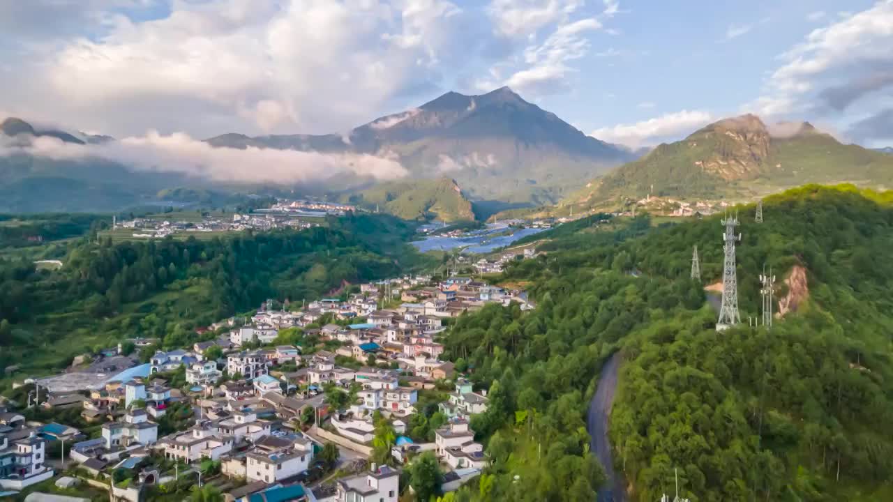 兰坪雪邦山日落延时视频下载