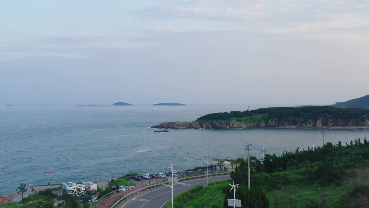 青岛海滨环海公路风光视频素材