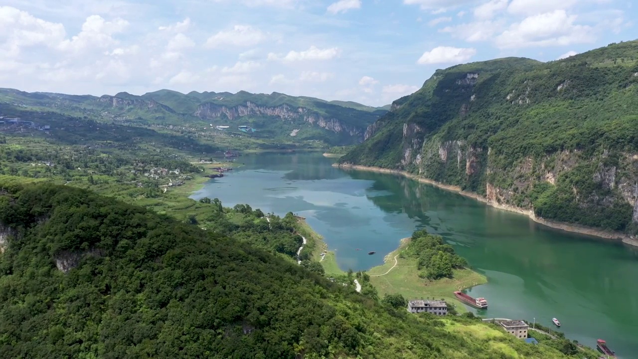 贵州乌江百里画廊夏天风光视频素材