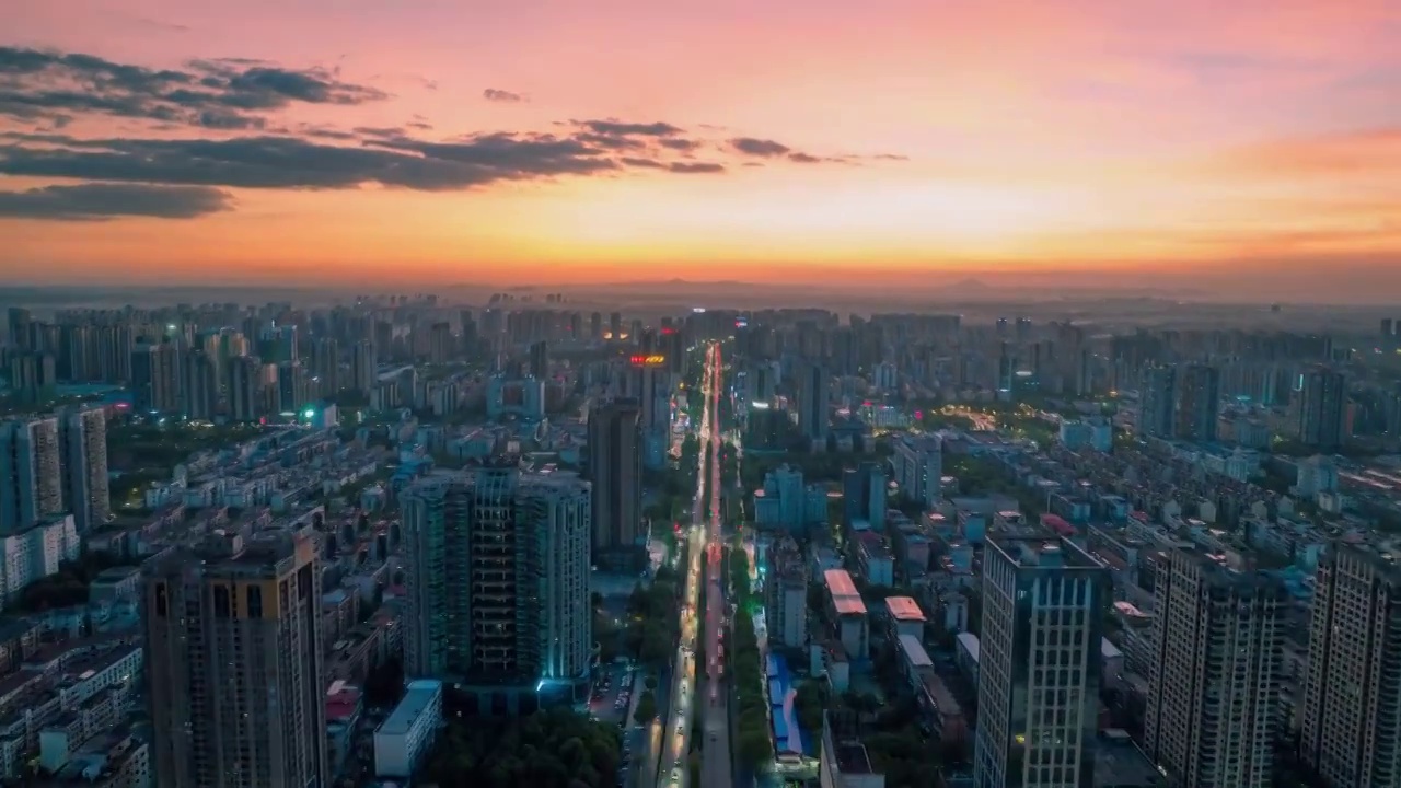 湖南省衡阳市解放大道夜景延时摄影视频素材