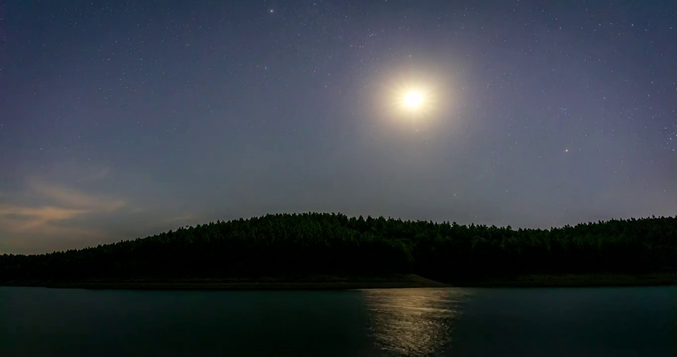 湖北荆门钟祥北山水库星空延时8K视频素材