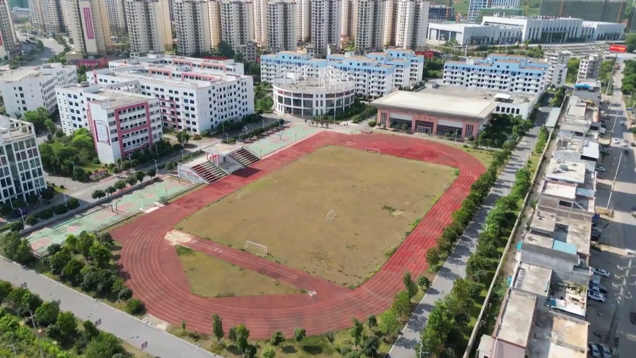 广西贺州平桂区教学楼建筑视频素材