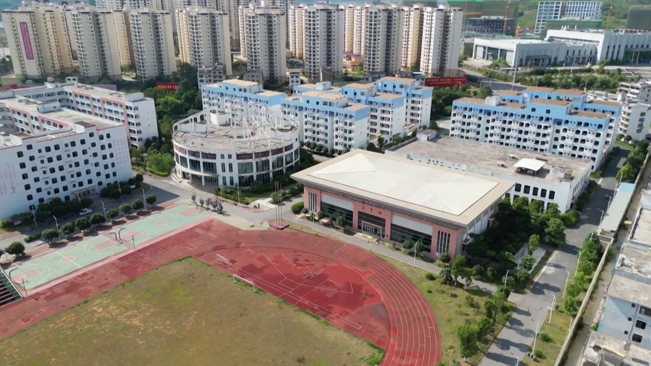 广西贺州平桂区教学楼建筑视频素材