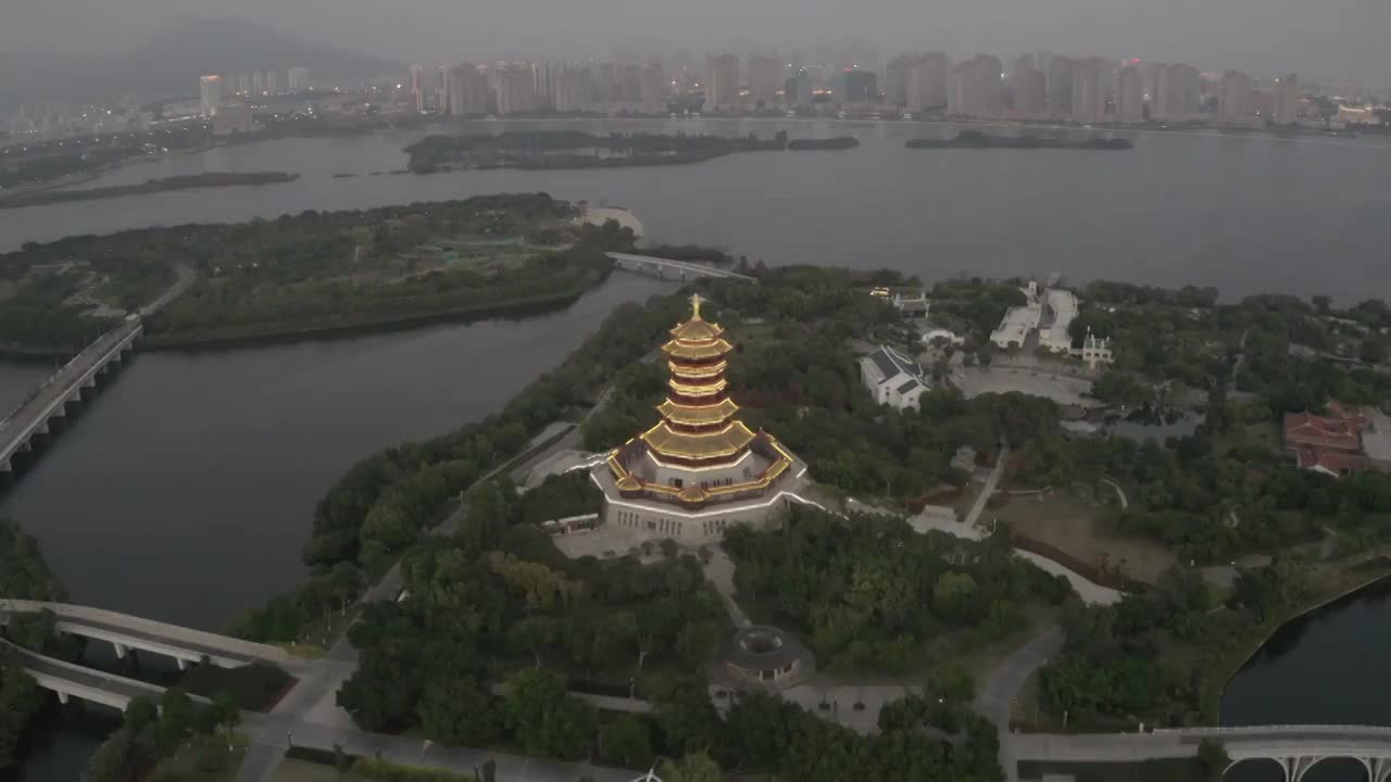 园博苑夜景视频素材