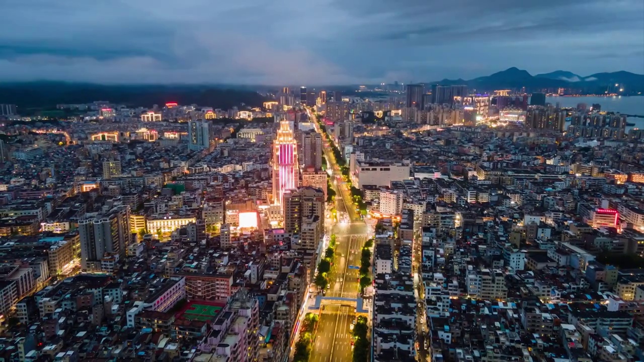 汕尾城市夜景延时视频素材