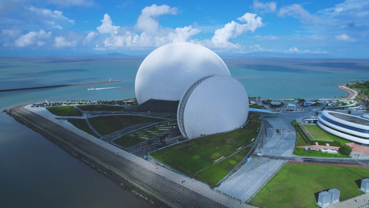 珠海大剧院，日月贝视频素材