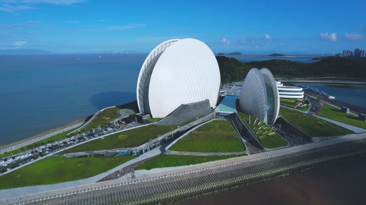 珠海大剧院，日月贝视频素材