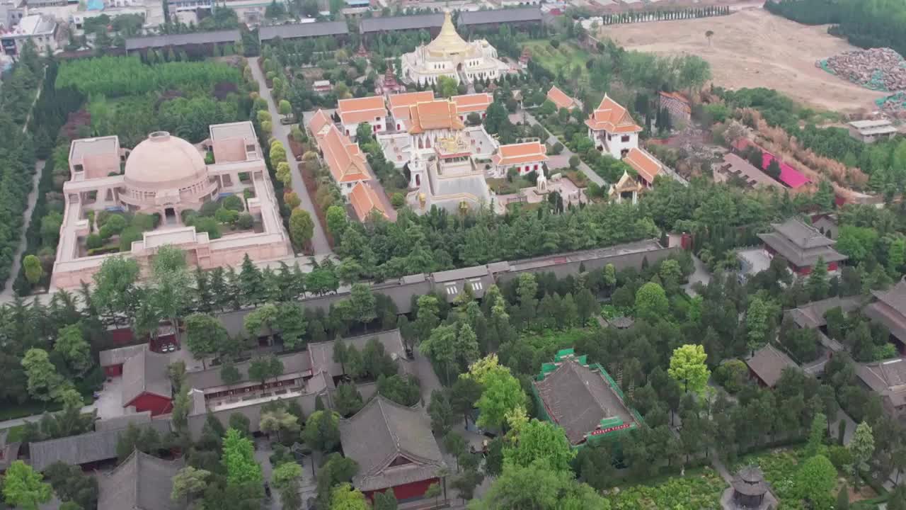 空中俯瞰洛阳白马寺视频素材