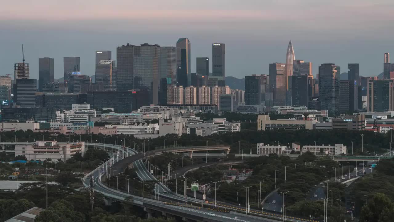 深圳南山科技园建筑群夜景延时视频素材