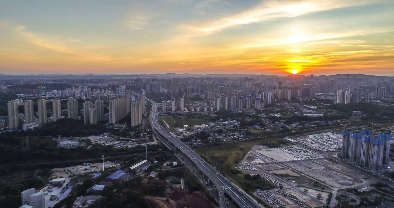 湖南省长沙市湘府路景点航拍视频素材