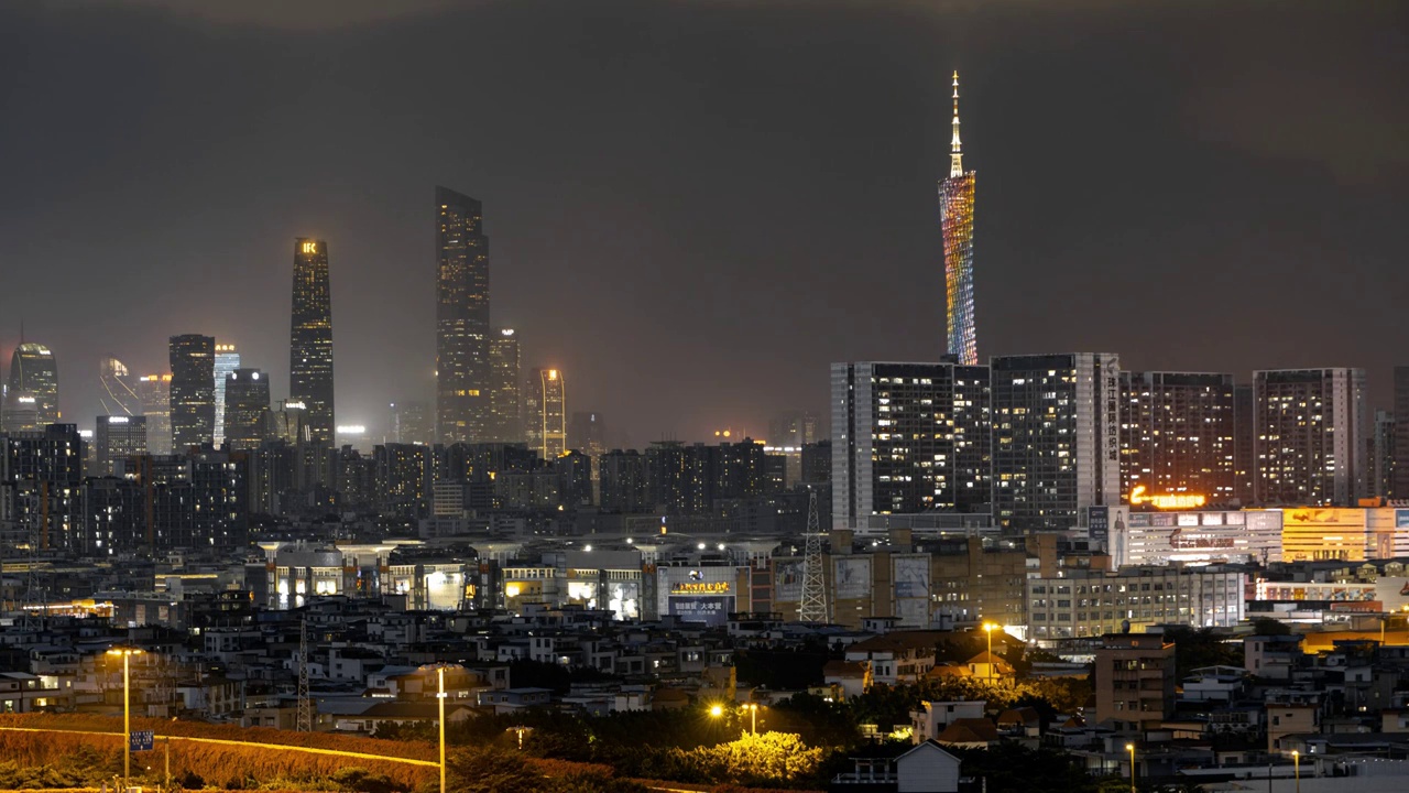 中国广东广州，台风来临前夕的岭南都市景观视频素材