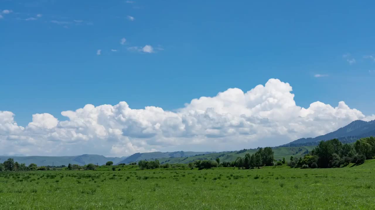 草原蓝天白云视频素材