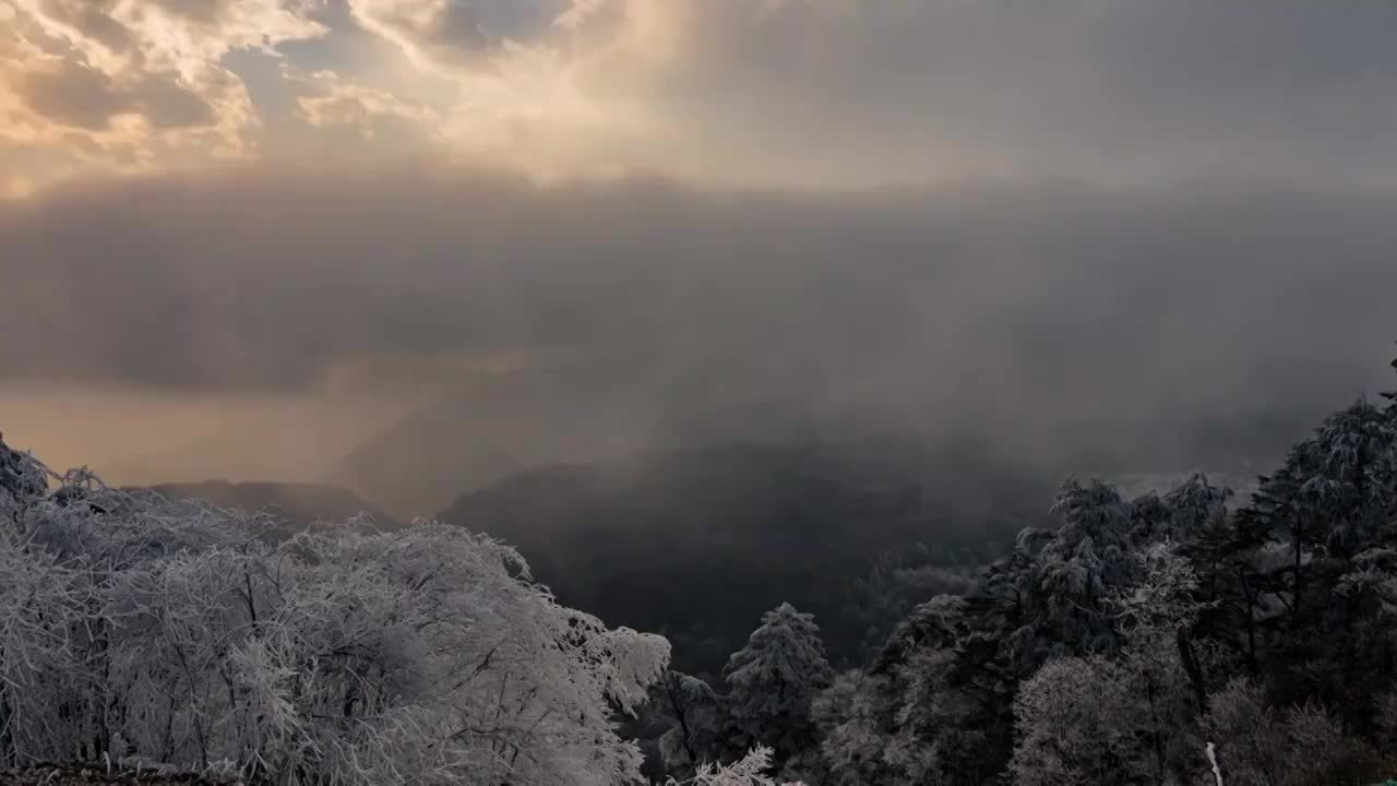 石棉王岗坪雪景视频素材