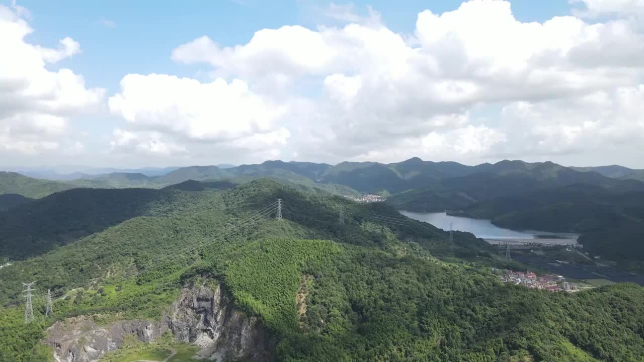 宁波江北区山区农村郊区4K航拍原素材视频素材