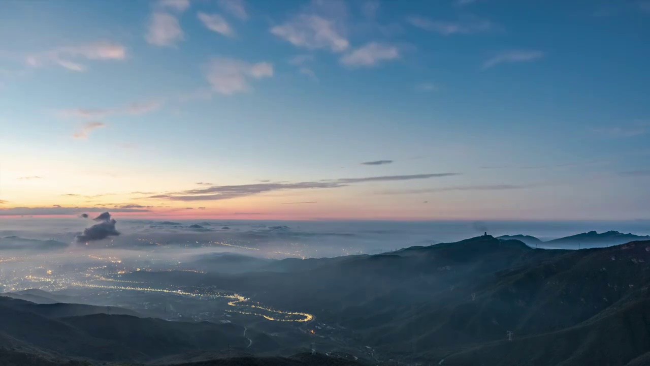 北京定都阁日出有光云海视频素材