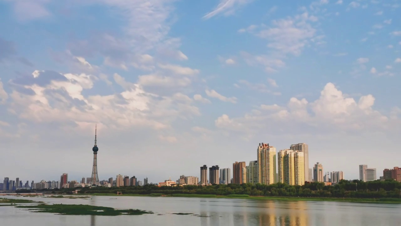 洛阳洛河城市风景延时视频素材