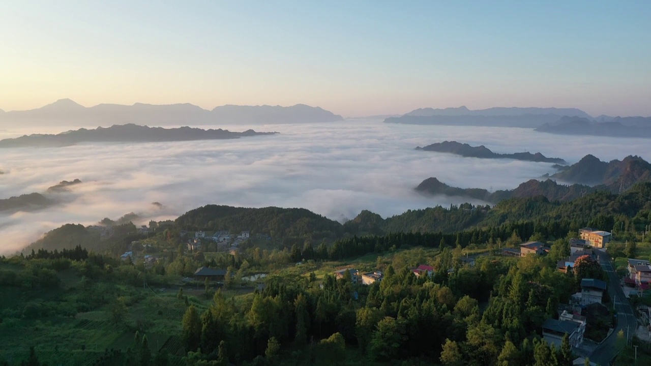 利川大茅坡初秋云海视频素材