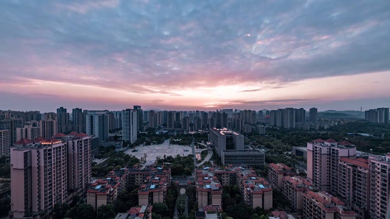 重庆荣昌区城市风光-城市新区之秋视频素材