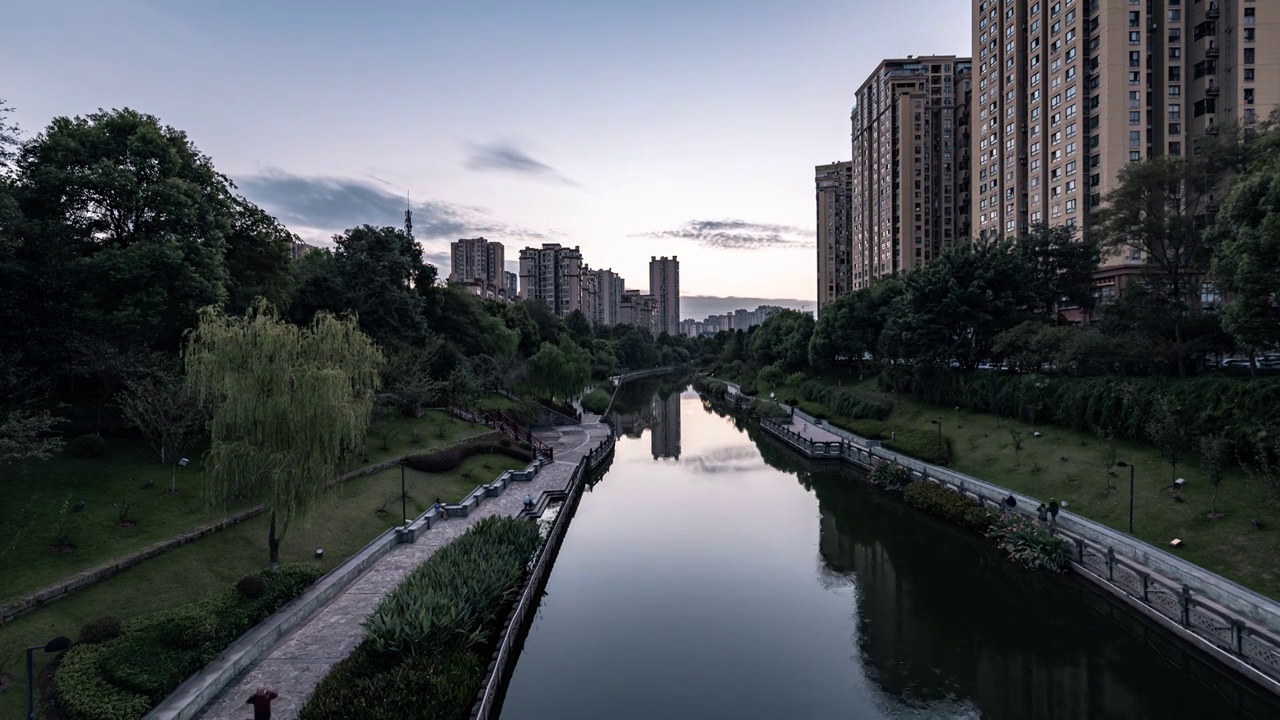 重庆荣昌区荣峰河之夕阳视频素材