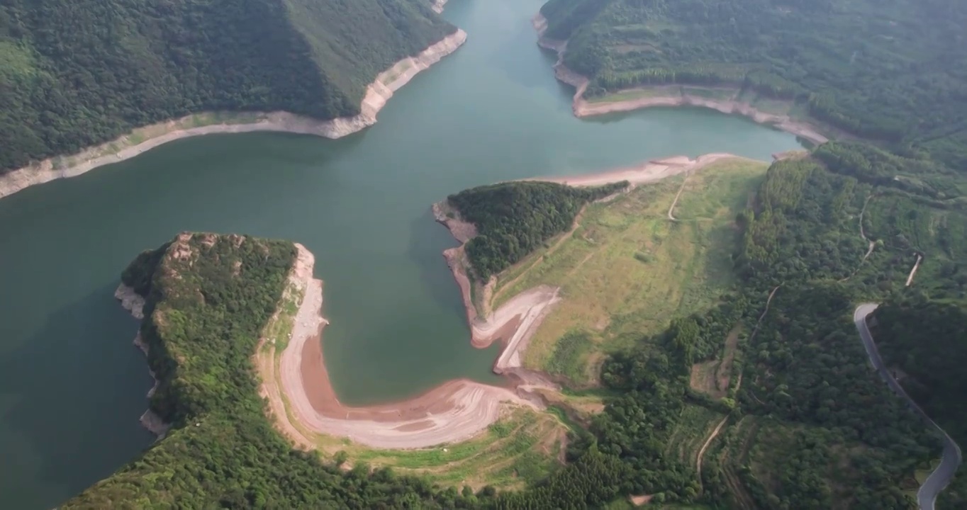 陕西省西安市秦岭黑河峡谷金盆水库视频素材