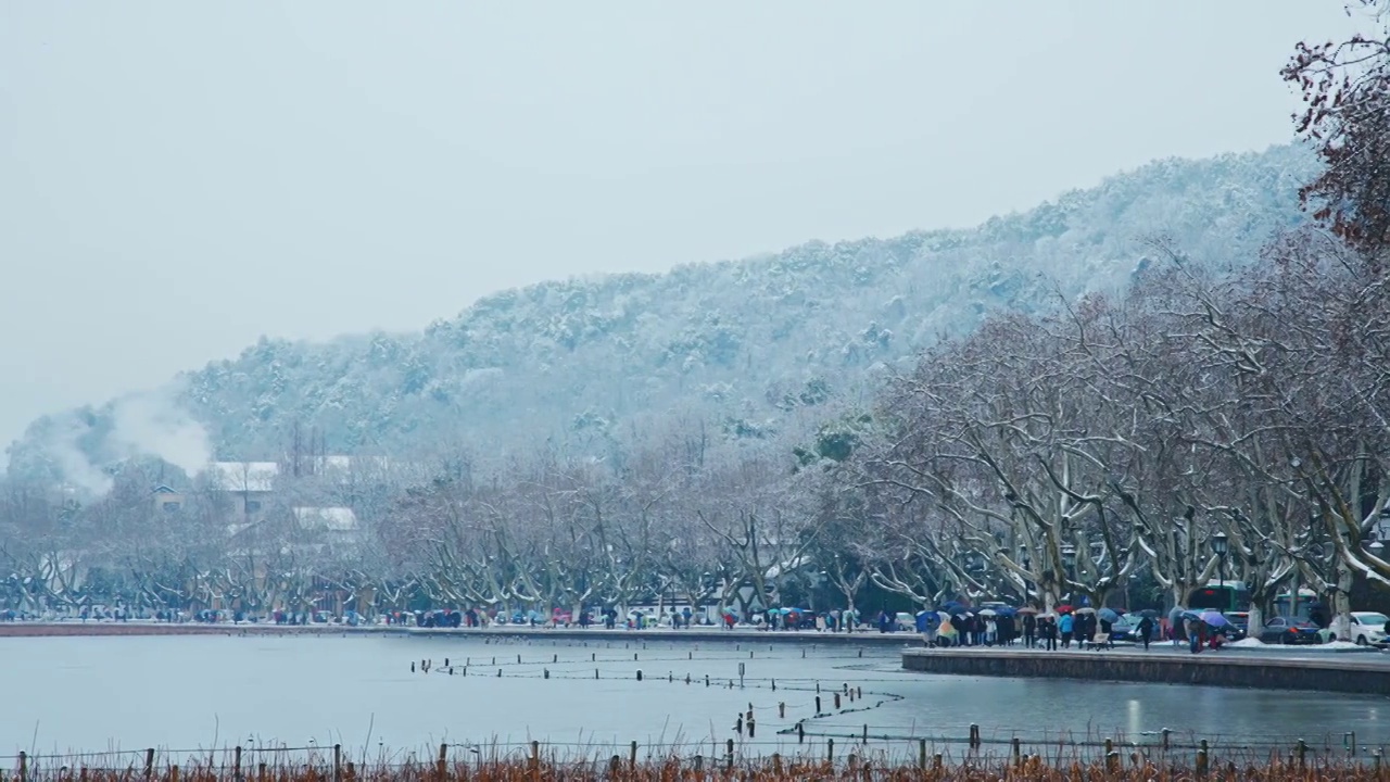 杭州西湖雪景视频素材